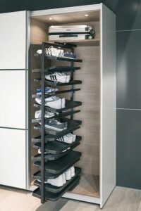 hafele blum revolving shoe rack fittings price and get it installed by design indian kitchen compayn