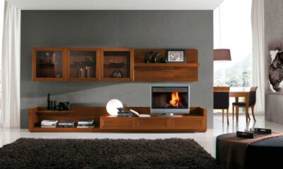 tv units for living room with ample storage manufactured by the design indian kitchen noida team
