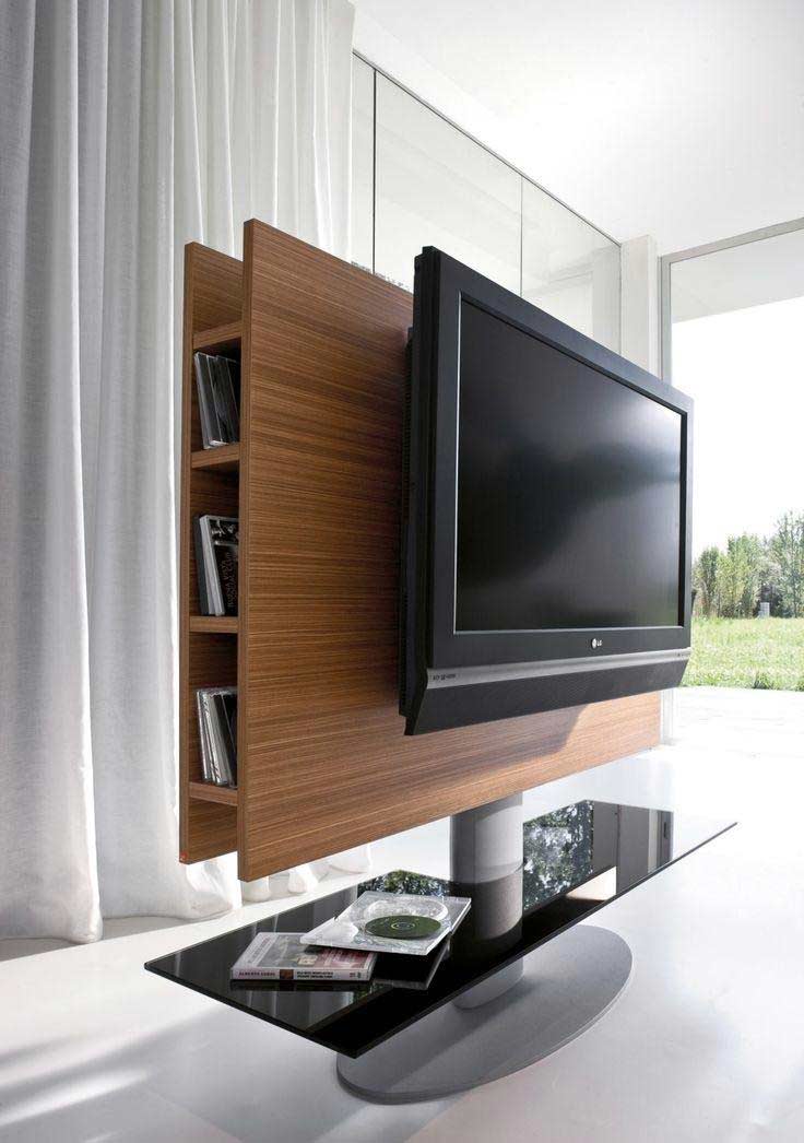 a well designed tv uit with stand and back storage for ample space and a lacquer glass bottom shelf